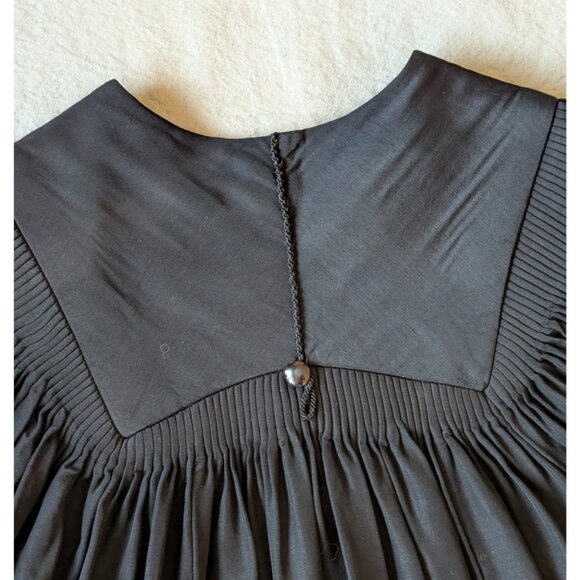 Vintage 60s Judges Robe Costume Goth Cape Dark Academia Rick Vamp Talon Zip 42 - Picture 7 of 9